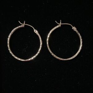 18k Gold Earring Hoops 1”